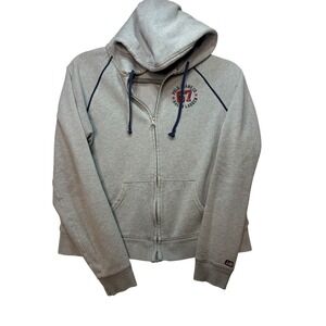 Y2K Polo Jeans Co Ralph‎ Lauren Gray Zip Up Hoodie Sweatshirt Women's M 67 Logo